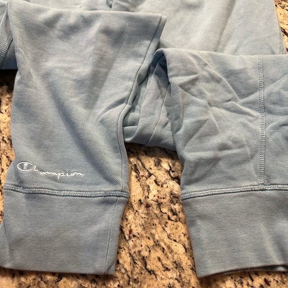 Champion Aqua Blue Cropped Hoodie & Sweatpants Large - Picture 11 of 11